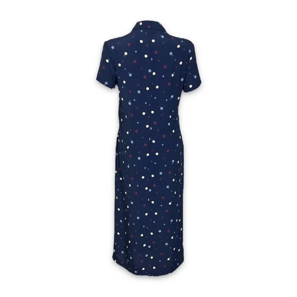 Eddie Bauer Dot Print Midi Shirt Dress - sz Small Petite